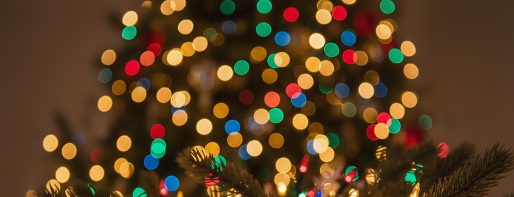 bokeh christmas lights Anchorage